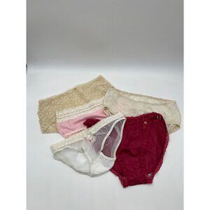 Vintage Lot or 5 1970's Panties size M/L Cotton and Silky Sexy Cute Lacy sheer